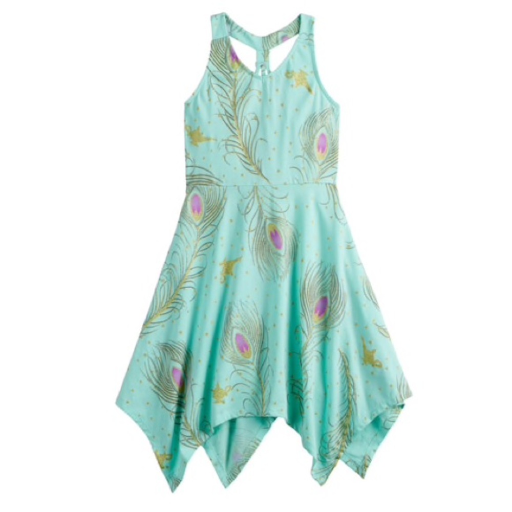 Girls Peacock Print Dress